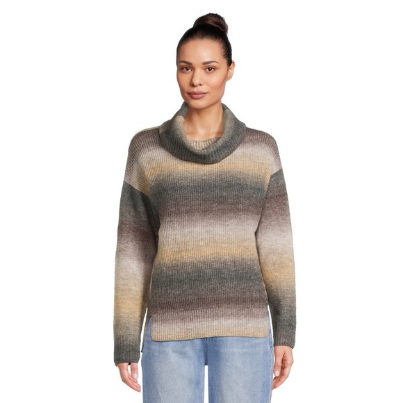 Time And Tru Cowl Neck Ombré Super Soft Fall/winter Sweater Size XL Long & Loose - Picture 2 of 12